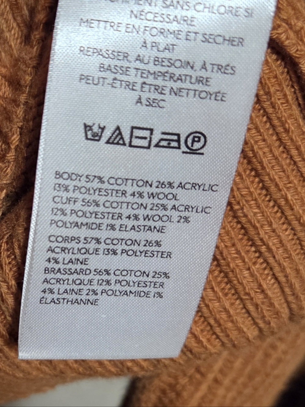 Anthropologie Maeve Mock-Neck Raglan Ribbed Sleeve Pullover Sweater Brown XXS - Picture 5 of 5